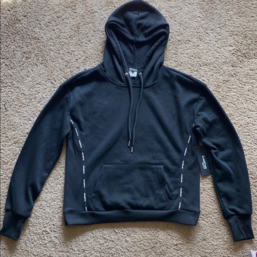 NWT BEBE Sport Mini Logo Tape Hoodie